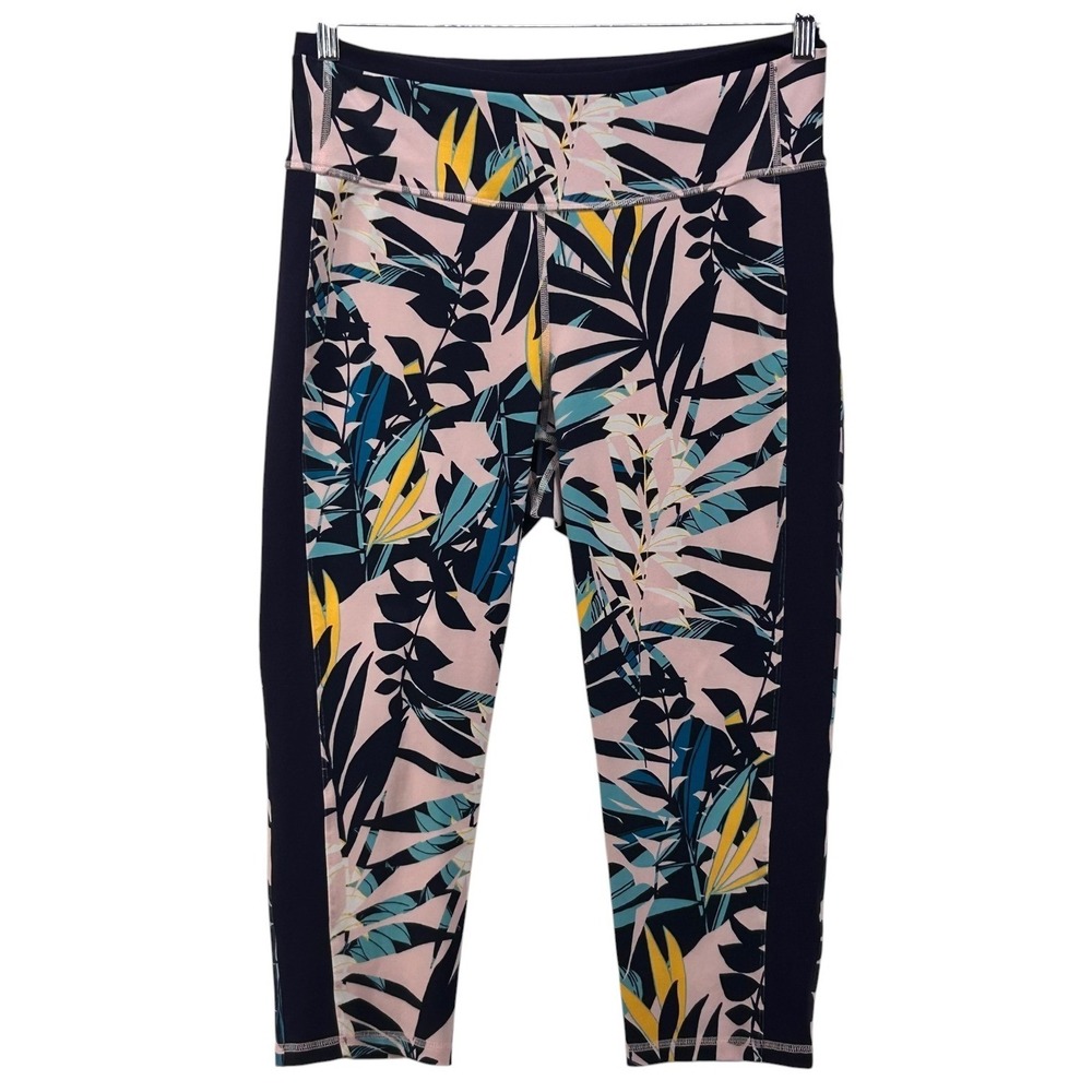 Old‎ Navy Legging Size XL Capri Floral Workout Performance Gym Yoga Performance